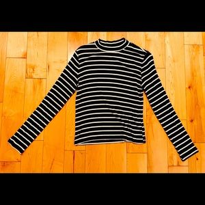 Zara Girls 13/14 Striped Form Fitting Mock Neck